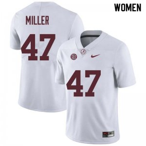 NCAA Women's Alabama Crimson Tide #47 Christian Miller Stitched College Nike Authentic White Football Jersey XD17G83PH